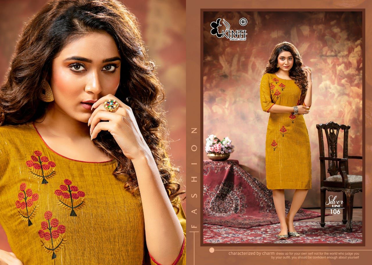 Kinti Silver Line Ethnic Wear Designer Fancy Embroidery Kurti Collection